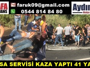 JANTSA SERVİSİ KAZA YAPTI 41 YARALI