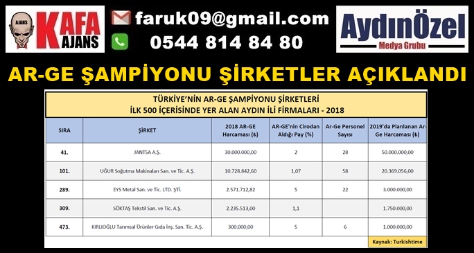 AR-GE ŞAMPİYONU ŞİRKETLER AÇIKLANDI