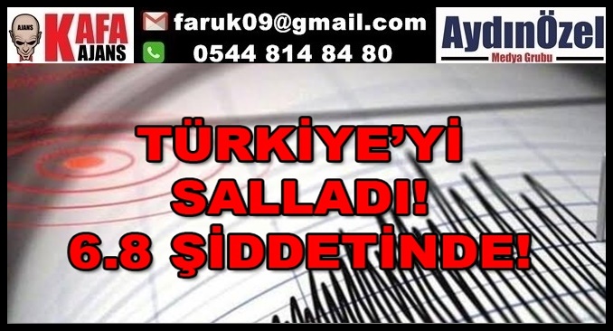 TÜRKİYE'yi SALLADI 6.8 ŞİDDETİNDE!!!