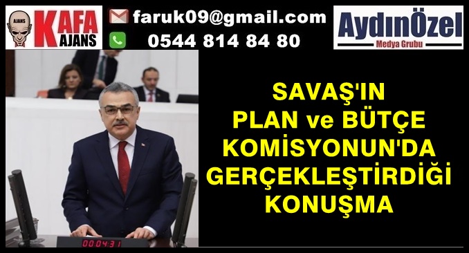 SAVAŞ'IN  PLAN ve BÜTÇE KOMİSYONUN'DA GERÇEKLEŞTİRDİĞİ KONUŞMA