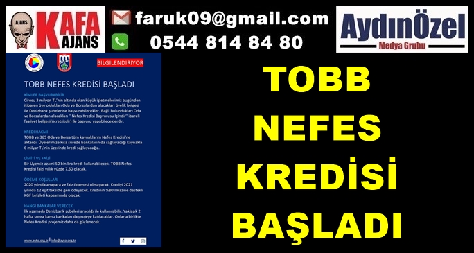 TOBB NEFES KREDİSİ BAŞLADI