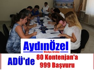 ADÜ'de 80 Kontenjan'a 999 Başvuru