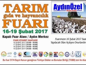 AYDIN TARIM FUARI ŞUBAT'TA KAPILARINI AÇIYOR